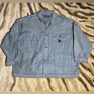 Pelle Pelle Marc Buchanan Grey Denim Button Up Jean Jacket Mens 4XL